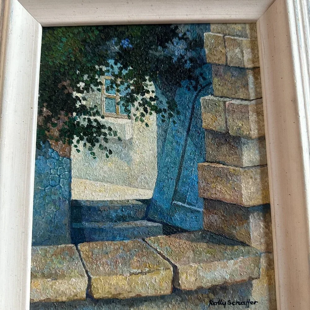 Original Rolly Schaffer Oil Painting Artist Signed Textured Professional Frame